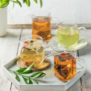 Hitzebeständiges Glas Teekanne Set mit Teesieb und Ausguss für Gong Fu Tee Zeremonie