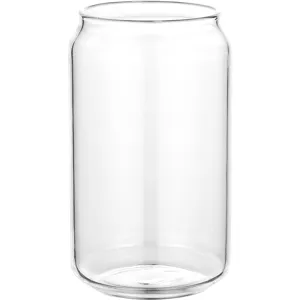 Clear can shaped glass cup transparent drinking tumbler for soda juice iced coffee beverage