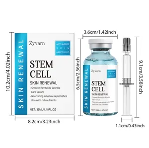 Zyvarn Stammzellen Hauterneuerung Gesichts Serum Ampulle mit Pipette Massangaben.