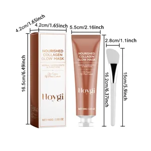 HOYGI Plant Extract Collagen Peel-Off Mask Set with Brush and Box for Face Skincare Treatment.
