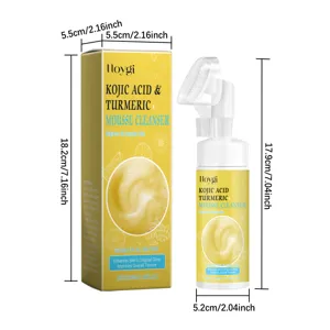 HOYGI Mousse Nettoyante Visage Curcuma et Acide Kojique 100ml soin nettoyant doux.