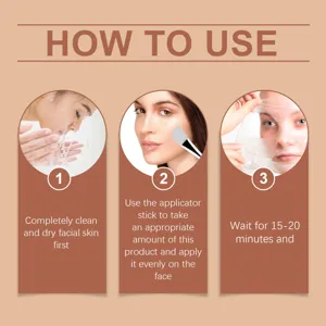 Step-by-step usage guide for peel-off facial mask, clean skin, apply evenly and peel gently.