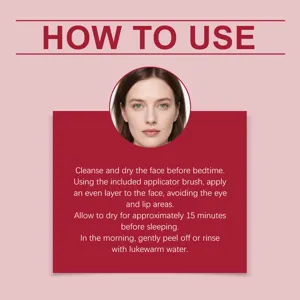 Guía de instrucciones detallada que muestra cómo aplicar la mascarilla facial uniformemente.