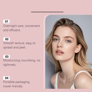 Mascarilla facial peel-off nocturna nutritiva para una piel suave e hidratada.