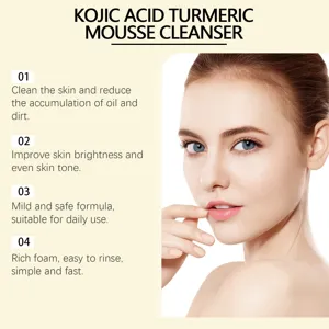Mousse Nettoyante Visage au Curcuma et Acide Kojique Soin Éclaircissant et Purifiant