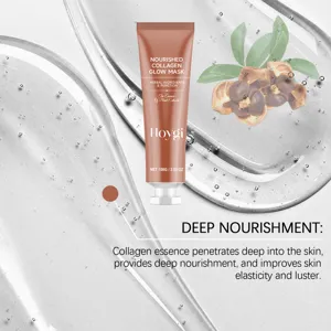 Collagen glow mask detail showing rich herbal extract texture and deep skin nourishment.