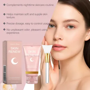 Mascarilla facial nocturna con colágeno para hidratación suave y piel tersa y flexible.