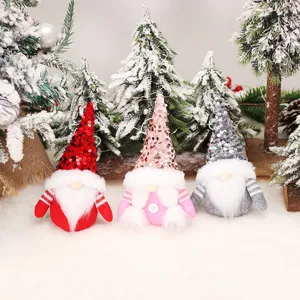 Natale Bambola Senza Volto Ciondolo Carino Paillettes Gnomo Orne Ornamentale Decorazione Casa Festa Festiva