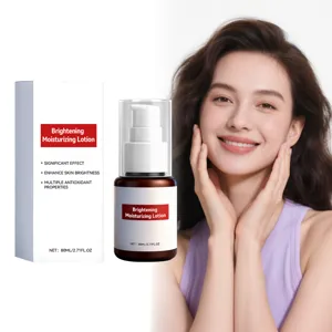 Brightening moisturizing lotion in 80ml pump bottle with box, lightweight daily skincare face cream.