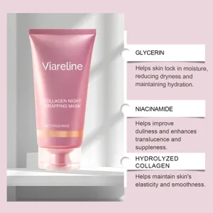 VIARELINE Mascarilla Facial Nocturna Colágeno Wrapping 75g hidratante cuidado piel rostro.