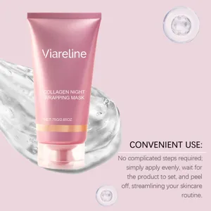 VIARELINE mascarilla facial de noche con colágeno peel-off, 75g hidratación.