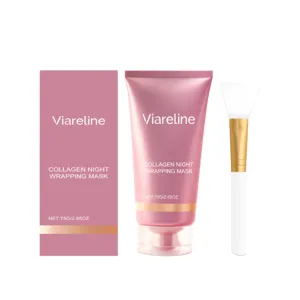 Mascarilla de noche envolvente de colágeno Viareline para hidratación profunda facial.