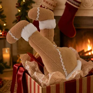 Christmas gingerbread man legs plush toy gift box ornament holiday party tree decor