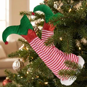 Christmas tree elf legs decoration plush stuffed Grinch thief legs holiday party supplies