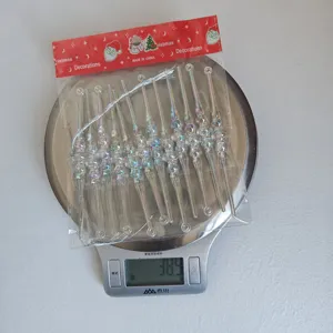 Ornements de glaçons irisés en acrylique pour décoration de sapin de Noël, pendentifs colorés.