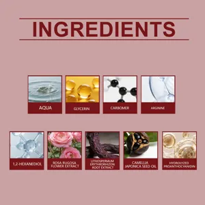 Detailed ingredient breakdown chart showing natural plant extracts and hydrating skincare formulas.
