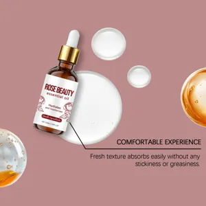 Rose nourishing essential oil 50ml lightweight hydrating facial skincare serum bottle.