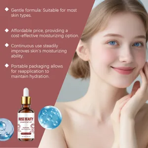 Rose moisturizing essential oil detail view showing gentle formula and hydrating benefits.