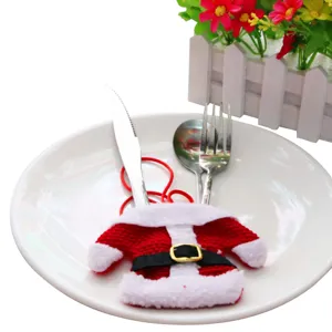 Christmas cutlery holder santa suit silverware pocket table decoration festive dinner party