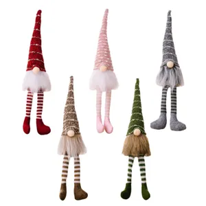 Christmas gnome plush doll hanging leg faceless doll holiday party table home decoration 5pcs