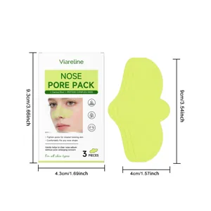 VIARELINE nose pore pack detail view showing dimensions, 3 pieces per box with cactus extract.