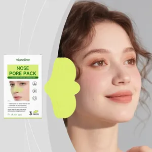 Gentle nose pore cleansing strips with cactus elixir and peptides, 3 pieces for clear skin.