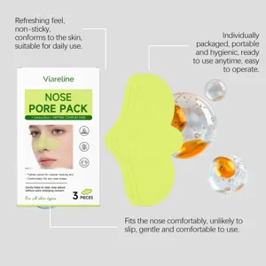 Viareline Nose Pore Strips remove blackheads gently, tighten pores, suitable for all skin types.