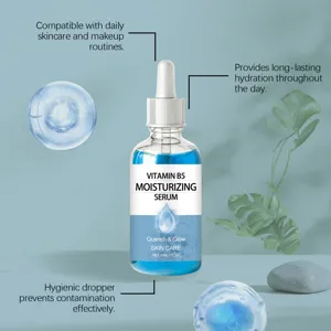 Vitamin B5 feuchtigkeitsspendendes Gesichtsserum mit Pipette für tägliche Hautpflege und Feuchtigkeit.