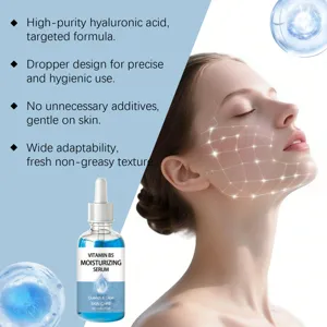 Vitamin B5 feuchtigkeitsspendendes Gesichtsserum Detail, Hyaluronsäure, Tropfer, 30ml.