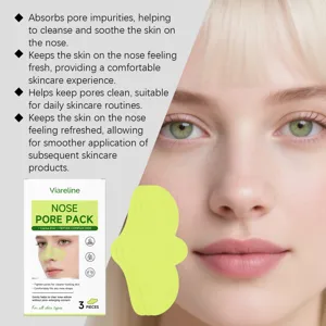 Close-up detail of VIARELINE nose pore cleansing strips featuring 3 pieces for daily skin care.