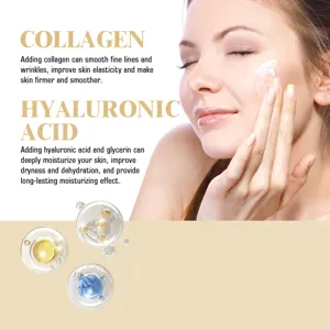 Collagen and hyaluronic acid moisturizing face cream detail view for daily skin care.