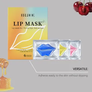 EELHOE moisturizing lip mask detail, 6 pieces pack with honey and marine collagen extracts.