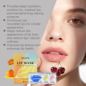 EELHOE moisturizing lip mask 6pcs honey and marine collagen for deep hydration and dry lips care
