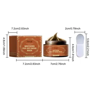 Set de mascarilla facial peel-off blanqueadora Hoygi con tarro, caja y espátula para la piel.