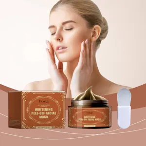 Mascarilla facial peel-off blanqueadora Hoygi 100g con espátula, limpieza profunda hidratación.
