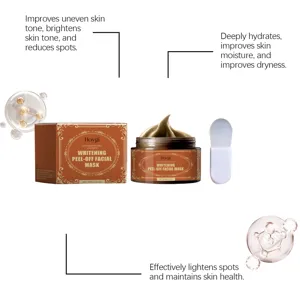 Mascarilla facial peel-off blanqueadora Hoygi hidratación profunda y cuidado de la piel.