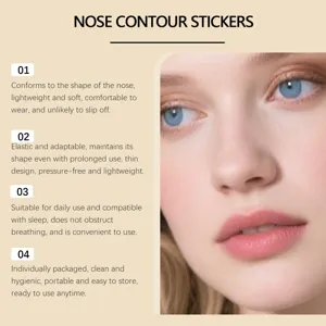 Nose contour sticker detail showing lightweight, comfortable fit and natural facial definition.
