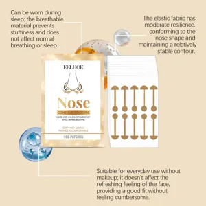 Eelhoe nose contour stickers detail view showing 100 breathable patches for slim nose shape.