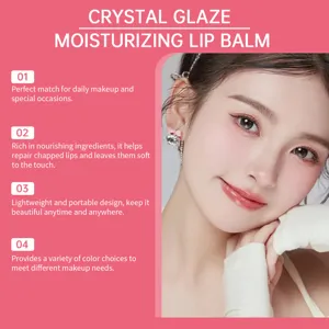 Moisturizing lip balm detail showing smooth texture and nourishing formula for daily makeup.