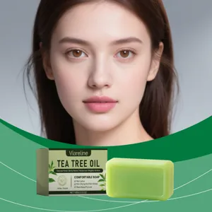 Savon visage à l'huile d'arbre à thé VIARELINE pour nettoyage des pores soin doux de la peau