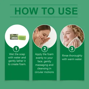 Guide étape par étape pour utiliser le savon nettoyant visage à l'huile d'arbre à thé.