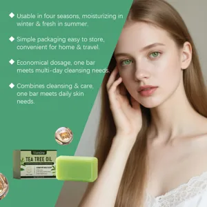 Savon nettoyant visage à l'huile d'arbre à thé, nettoyage des pores et soin de la peau.