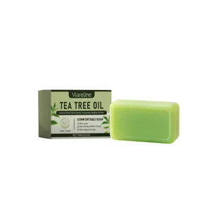 Savon nettoyant à l'huile d'arbre à thé VIARELINE 100g, soin doux des pores, peau rafraîchie.