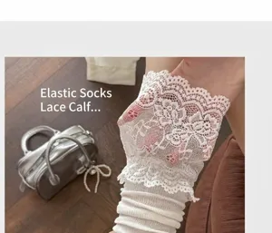 Calentadores de piernas de encaje blanco calcetines con volantes estilo dulce moda