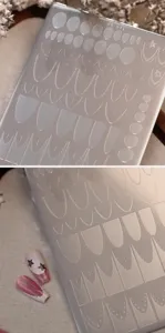 TG-071 French style nail art stamping plate with minimalist etched patterns and stars