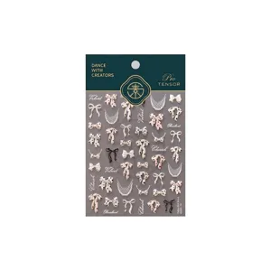 Französische Ballett-Stil Schleifen-Nagelsticker mit Punkten und Spitzenmustern M-1459.