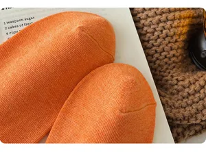 Thickened warm winter cotton socks, cozy orange mid tube socks for daily wear and comfort.