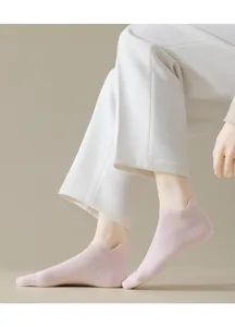 Women short summer cotton boat socks low cut comfortable breathable pink ankle socks detail