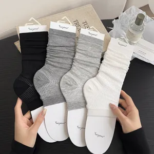 Women slouch socks leg warmers ballet style knit socks casual cute four colors set