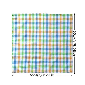 Multifunctional checkered napkin table cloth 50x50cm cotton plaid tea towel for kitchen